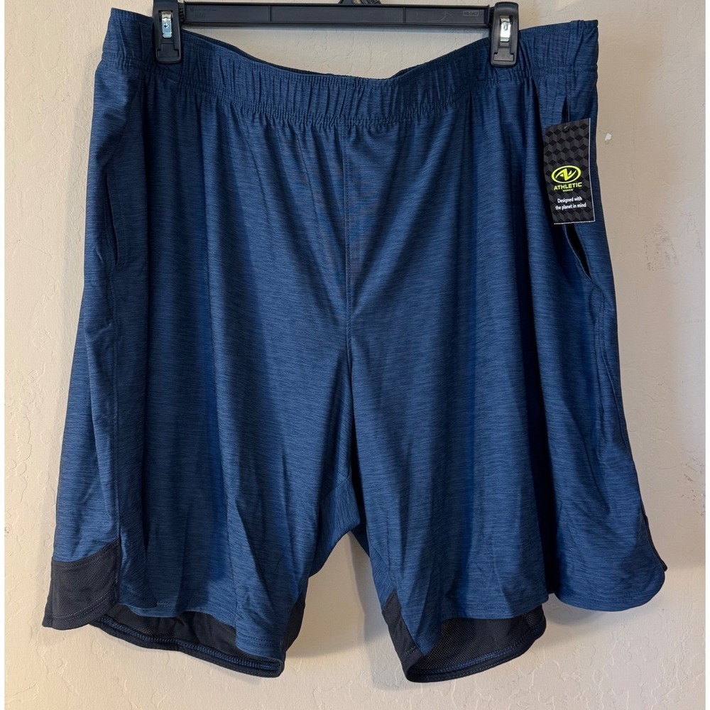 Athletic Works Shorts Men 3XL Blue Performance Athletic DriWorks NEW